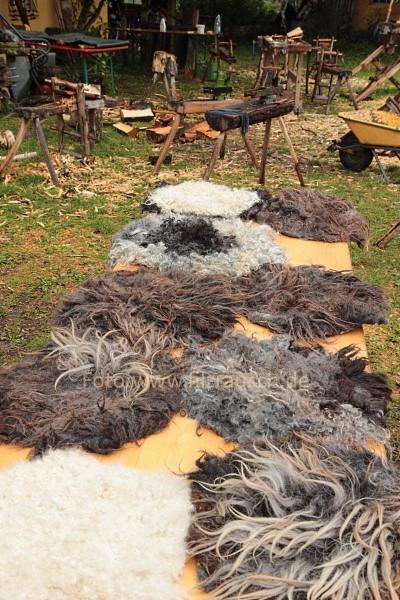 Kreativfreizeit auf Hof Balm - Sitzkissen und transparente Filze - ungekämmt/ ungewaschenFilzen mit Rohwolle  Beispiel 6