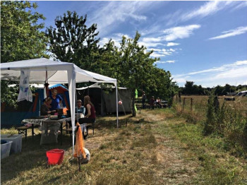 Kreativfreizeit auf Hof Balm - Sitzkissen und transparente Filze - ungek&auml;mmt/ungewaschen Filzen mit Rohwolle  Beispiel 2